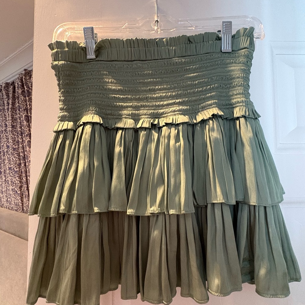 Green Tiered Skirt
